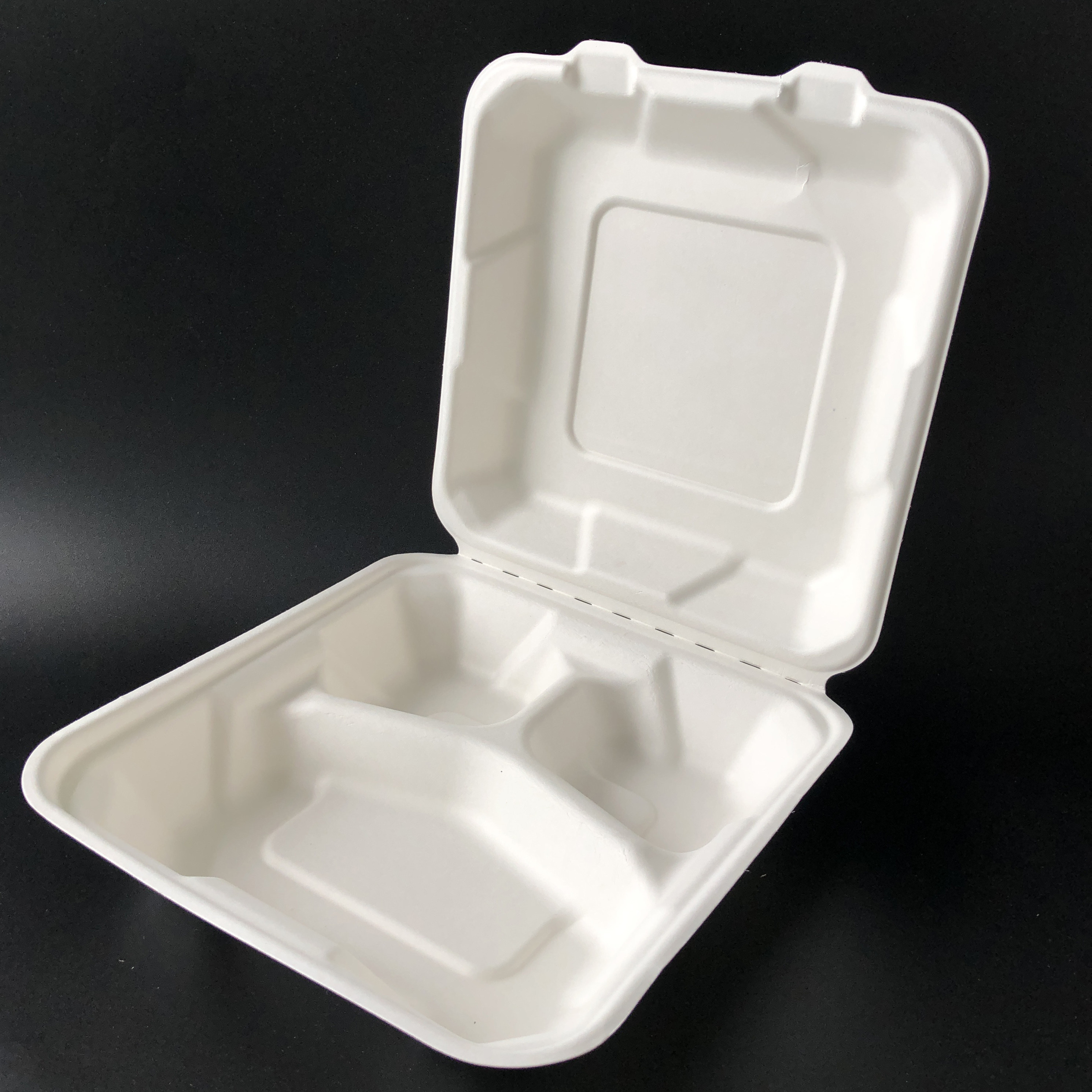biodegradable 3 compartment clamshell box