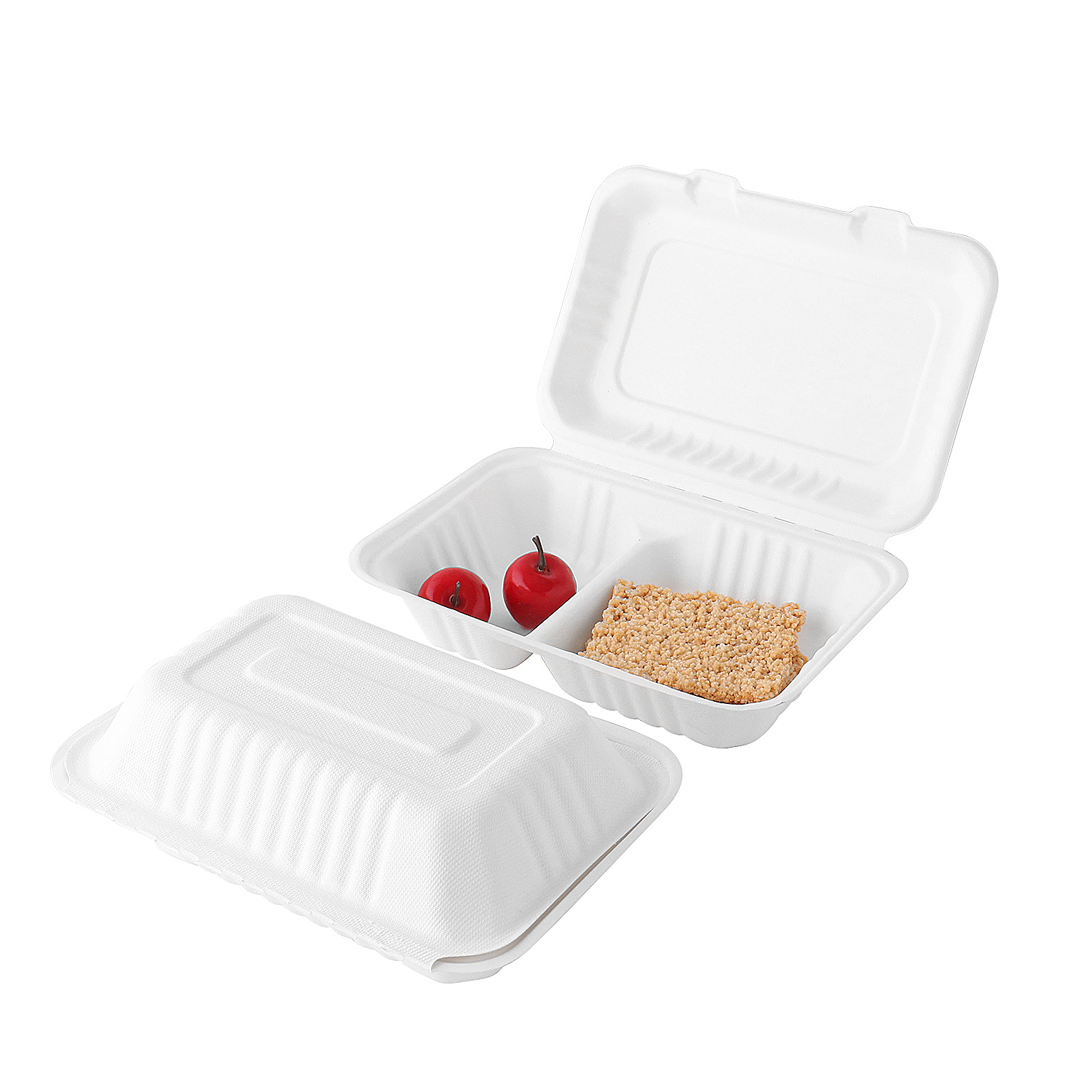 Disposable take out 2 compartment bento