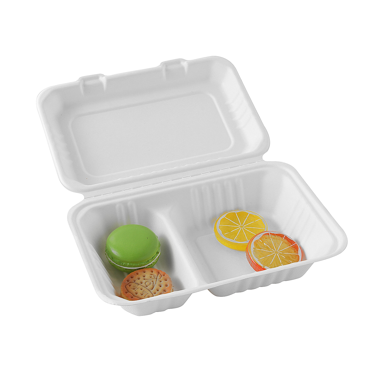 100% biodegradbale 2 compartment clamshell boxes