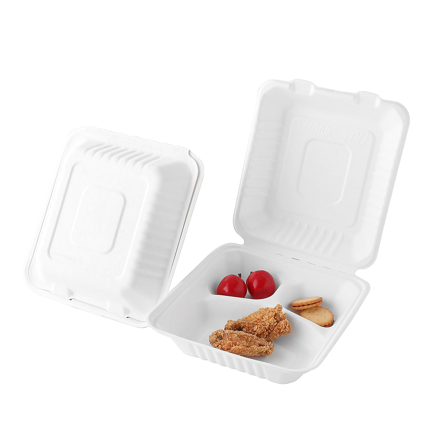 3 compartment clamshell box