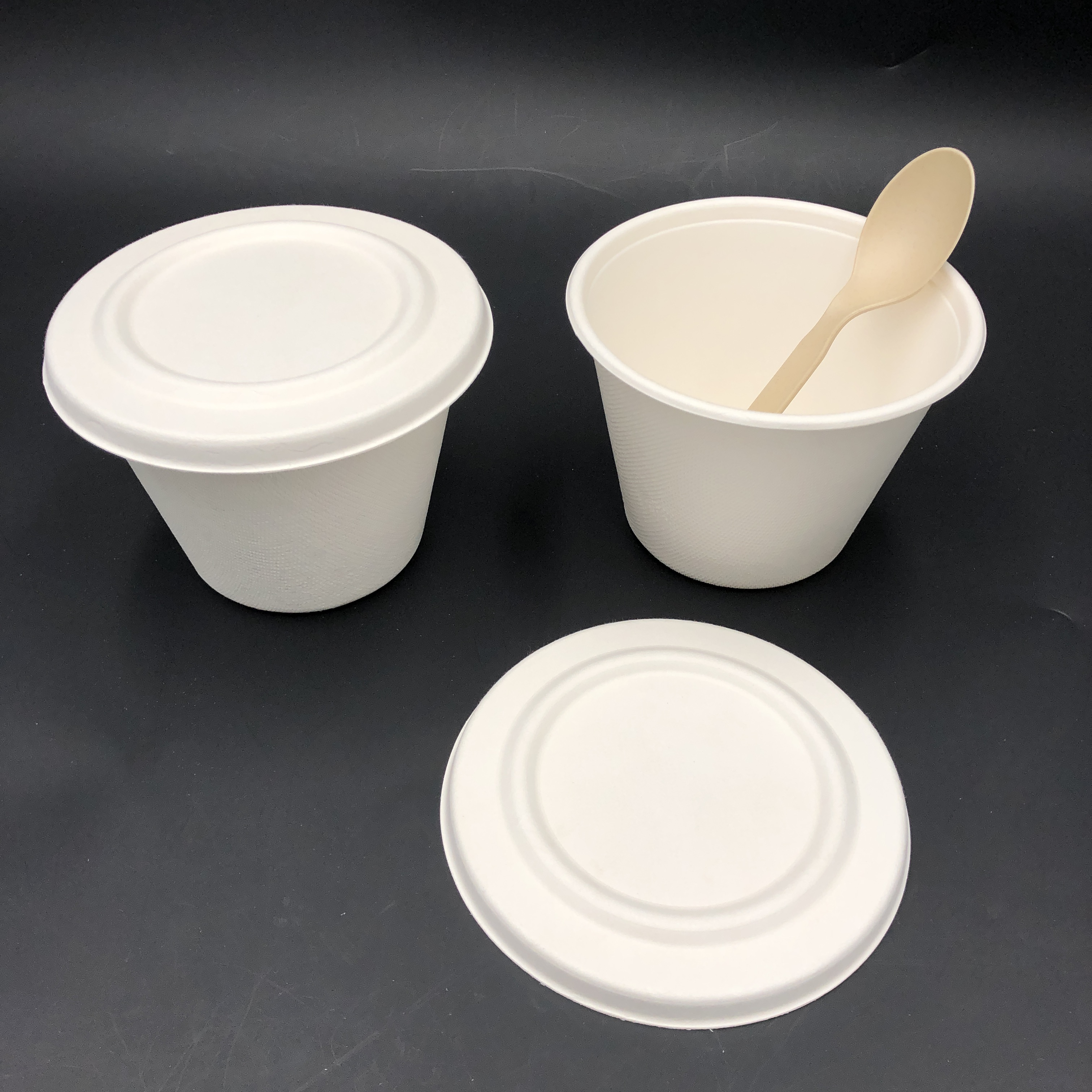 500ml bagasse paper cup with lid
