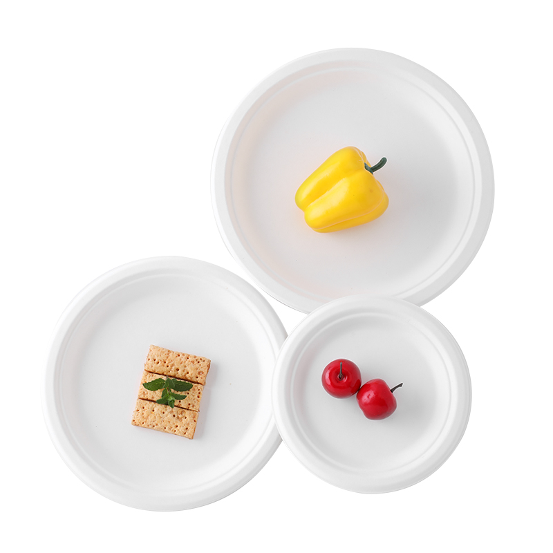 disposable bagasse round plate