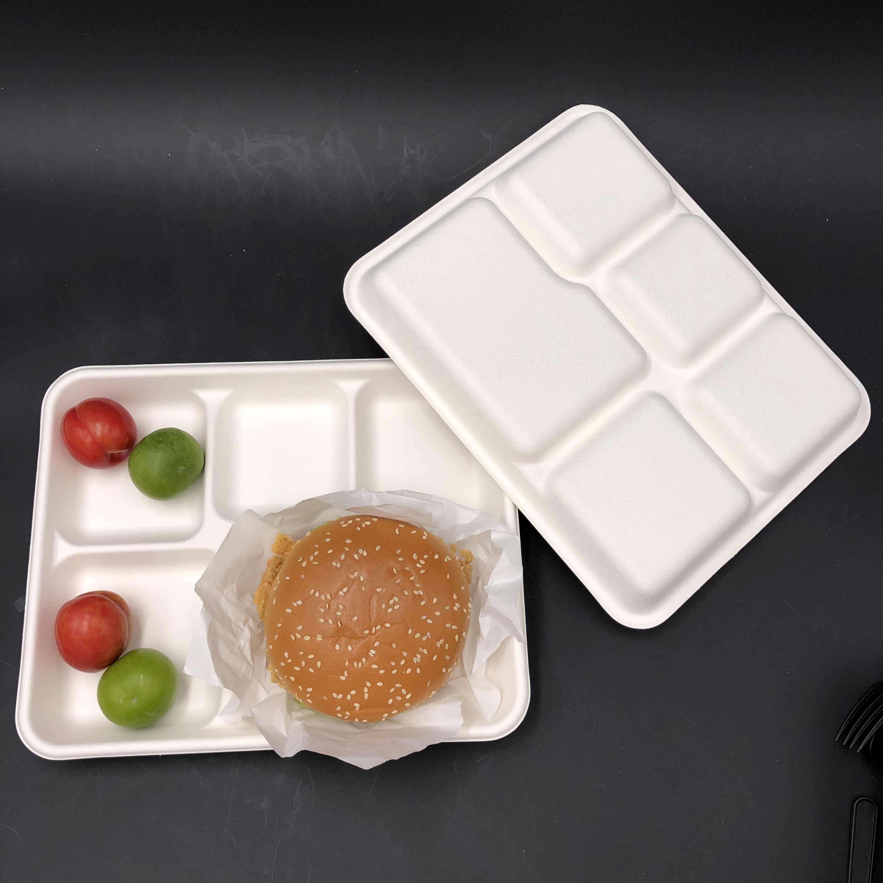 Reusable bagasse 5-Compartment Tray