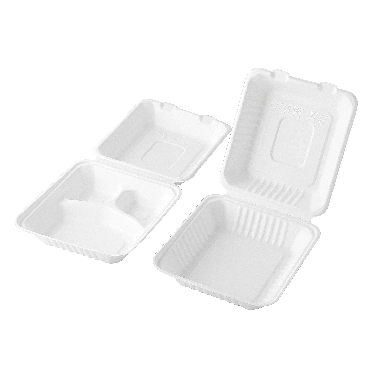 9''*9''*3'' Eco Green Sugarcane Pulp Clamshell Box