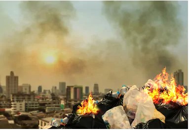 Burning garbage